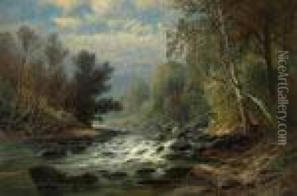 A Rocky Stream Oil Painting - Carl Weber