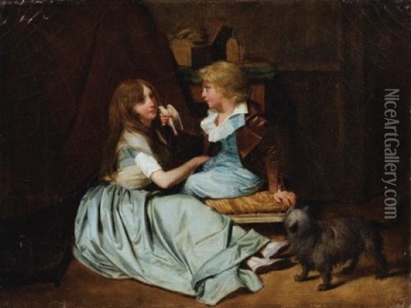 La Tourterelle Cherie Oil Painting - Louis Leopold Boilly