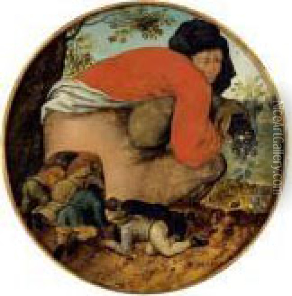 Les Flatteurs Oil Painting - Pieter The Younger Brueghel