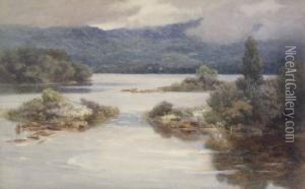 A Wet Day On Lough Eske, Co. Donegal Oil Painting - Mary Georgina Barton