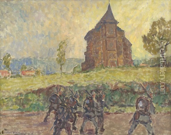 Patrouille Bei St. Sauveur Oil Painting - Alfred Hermann Helberger