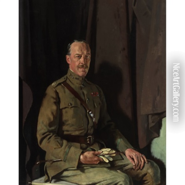 Portrait Of Colonel Henry Herman Harjes (1875-1926) Oil Painting - Sir William Orpen
