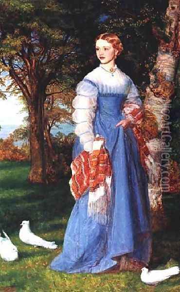Portrait Of Mrs Louisa Jenner Oil Painting - Arthur Hughes