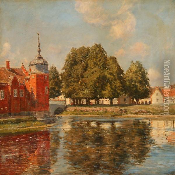 View From Lovenborg Castle, Denmark Oil Painting - Hans Mathias Dall