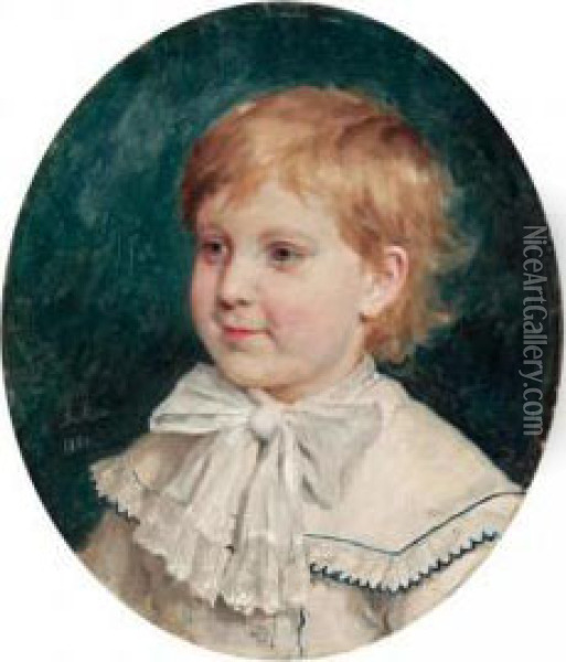 Portrait Of A Boy Oil Painting - Albert Anker