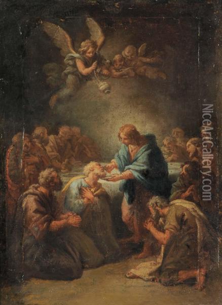 La Comunione Degli Apostoli Oil Painting - Luigi Garzi
