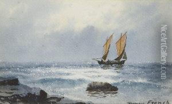 Sailing Scene Oil Painting - William Percy French