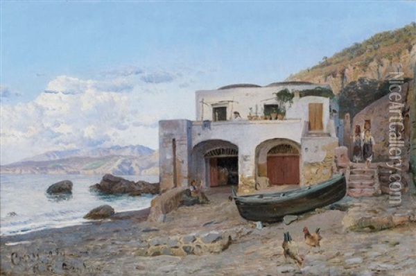 Capri Oil Painting - Godfred Christensen
