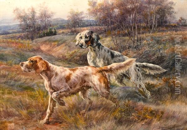 Two Setters In A Field Oil Painting - Edmund Henry Osthaus