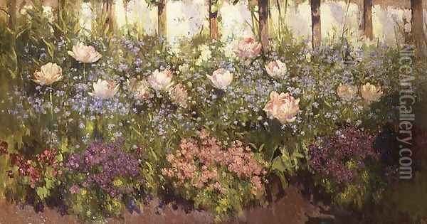 Flower Border Oil Painting - Patrick William Adam