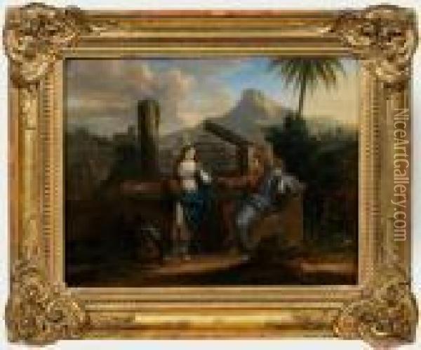 Christus Und Diesamariterin Am Brunnen/noli Me Tangere Oil Painting - Franz Christoph Janneck