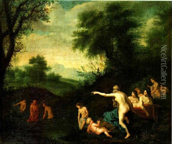 Diana And Callisto Oil Painting - Abraham van Cuylenborch