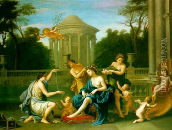 La Toilette De Venus Oil Painting - Marc Antonio Franceschini
