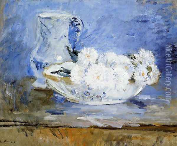Daisies Oil Painting - Berthe Morisot