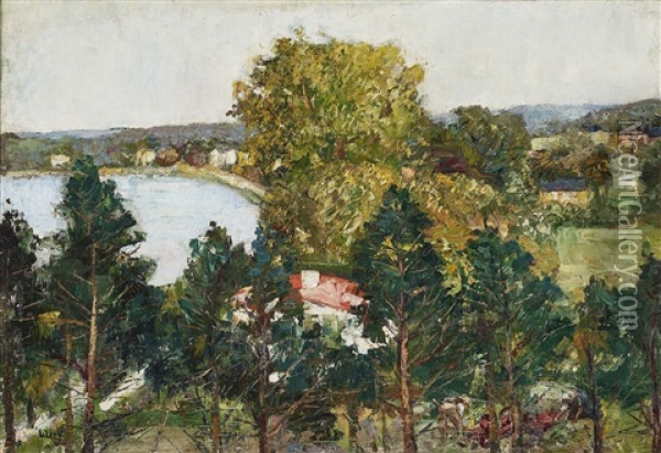 Lake Of Schwerin Oil Painting - Lesser Ury
