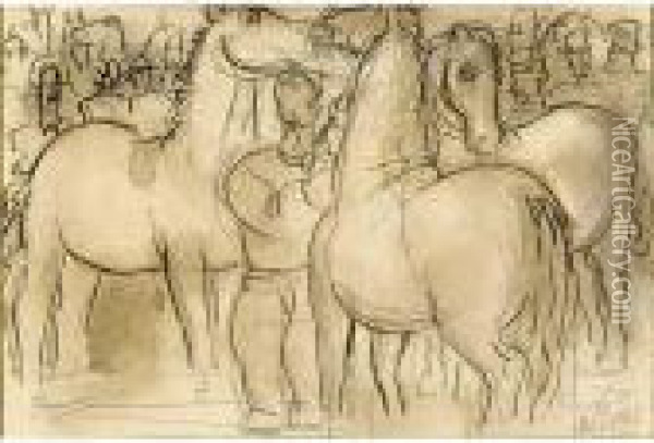 Horse Fair Oil Painting - Leo Gestel