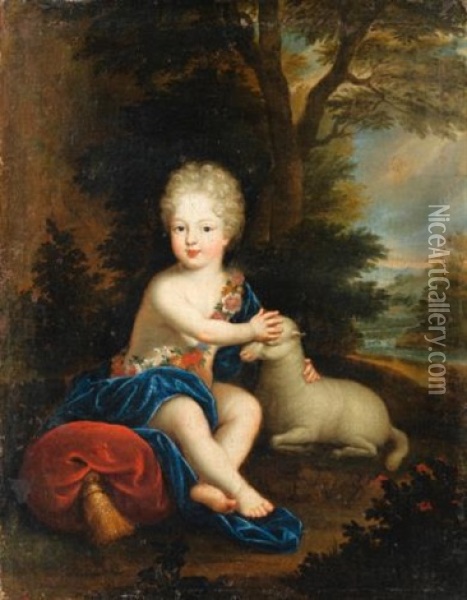 Portrait D'enfant En Berger Oil Painting - Pierre Mignard the Elder