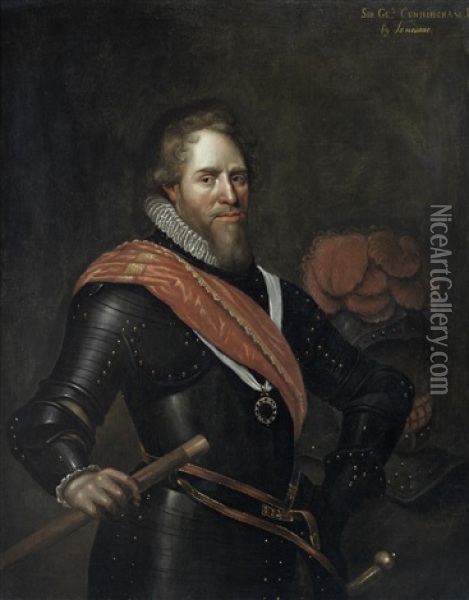 Portrait Of Stadholder Prince Mauritz (1567-1625) Of Orange-nassau, In Armour Oil Painting - Michiel Janszoon van Mierevelt