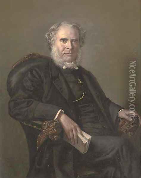Portrait of Reverend George Wisely of Boschetto, Malta Minister of the Scottish Church Oil Painting - English School
