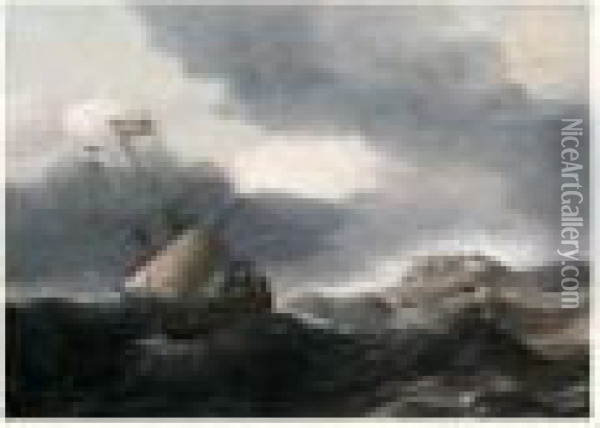 Navires Hollandais Sur Une Mer Agitee Oil Painting - Ludolf Backhuysen