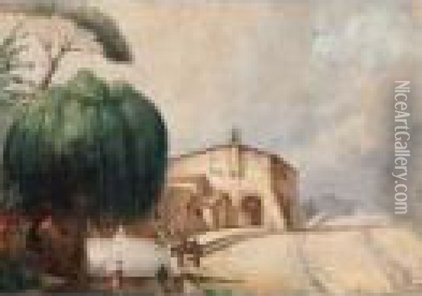 Paesaggio Con Figure Oil Painting - Giovanni Migliara