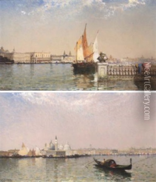 Venice From Beyond S. Giorgio Oil Painting - Arthur Joseph Meadows