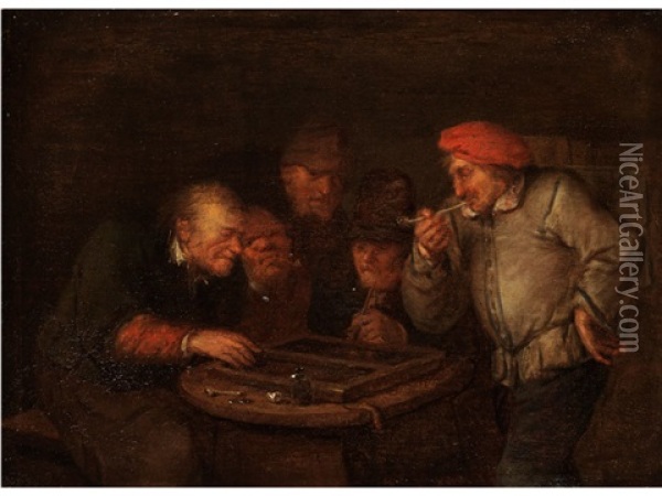 Bauern Beim Brettspiel Oil Painting - Egbert van Heemskerck the Elder