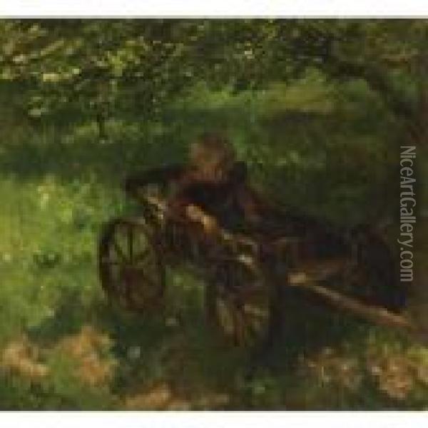 A Baby In A Rumbling Cart Oil Painting - Jacob Simon Hendrik Kever