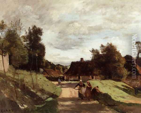 Near the Mill, Chierry, Aisne Oil Painting - Jean-Baptiste-Camille Corot