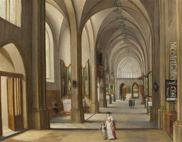 Church Interior Oil Painting - Hendrick van Steenwyck the Younger