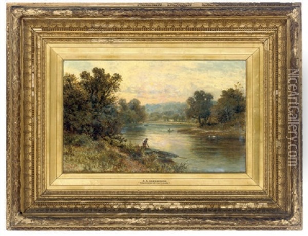 The River Thames At Twickenham Oil Painting - Alfred Augustus Glendening Sr.