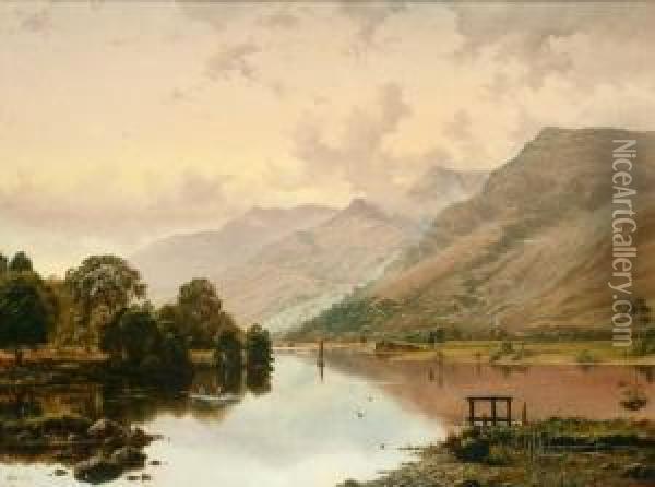 Glenfolloch From The Head Of Loch Lomond Scotland Oil Painting - H. Forrest