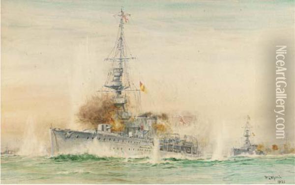 The English Fleet Under Attack Oil Painting - William Lionel Wyllie