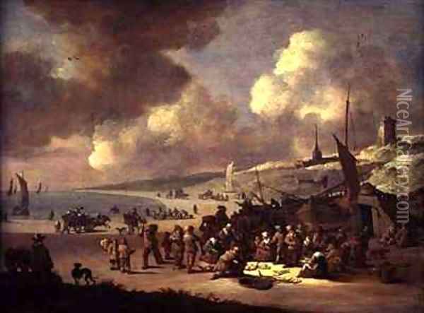 The Coast at Scheveningen Oil Painting - Pieter Bouts