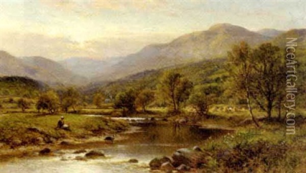 View Of Festiniog, North Wales Oil Painting - Alfred Augustus Glendening Sr.