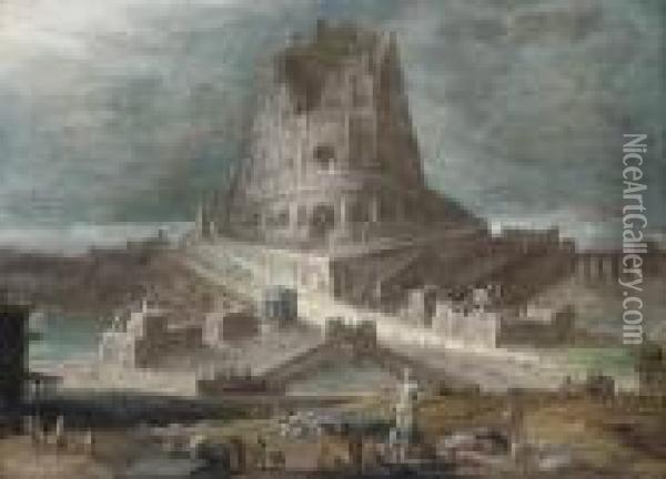 The Tower Of Babel Oil Painting - Jan-Christiansz. Micker