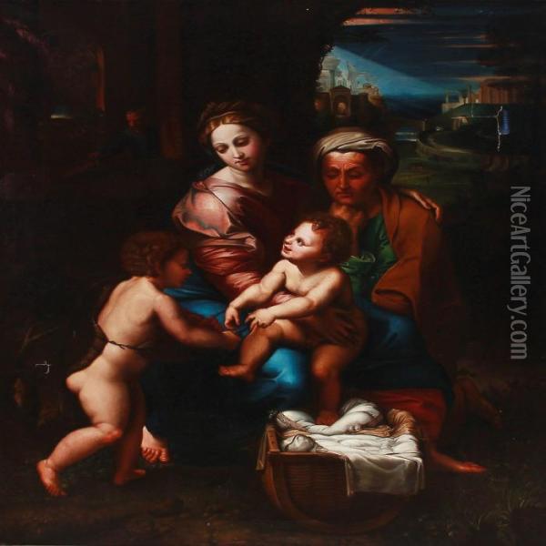 Madonna Della Perla Oil Painting - Raphael (Raffaello Sanzio of Urbino)