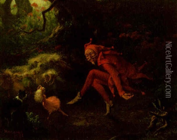 Elf And Fairies Oil Painting - William Holbrook Beard