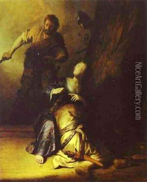 Samson Betrayed By Delilah 1629 30 Oil Painting - Harmenszoon van Rijn Rembrandt