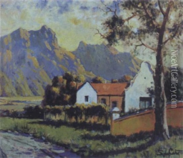 Farmhouse In The Mountains Oil Painting - Sydney Carter