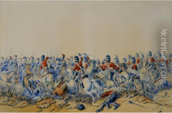 The 2nd, Or Royal North British Dragoons At Balaclava, 25th September Oil Painting - Orlando Norie