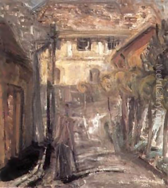 Houses with Crippled Man 1939 Oil Painting - Karl Briullov