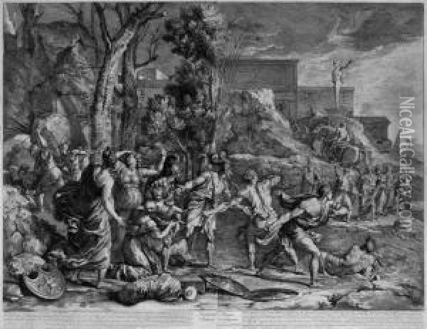 Die Rettung Des Jungen Pyrrhus Vo Oil Painting - Gerard Audran