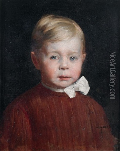 Portrait D'enfant En Buste Oil Painting - Paul-Charles Chocarne-Moreau