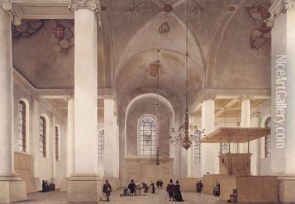 Interior of the Church of St Anne in Haarlem 1652 Oil Painting - Pieter Jansz Saenredam