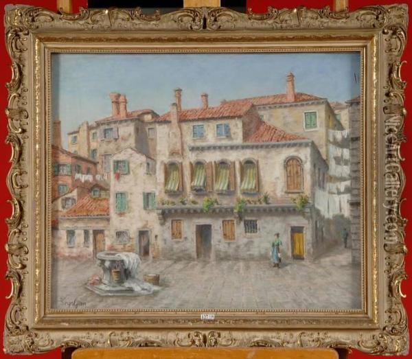 Place Animee A Venise Oil Painting - Franz Kegeljan