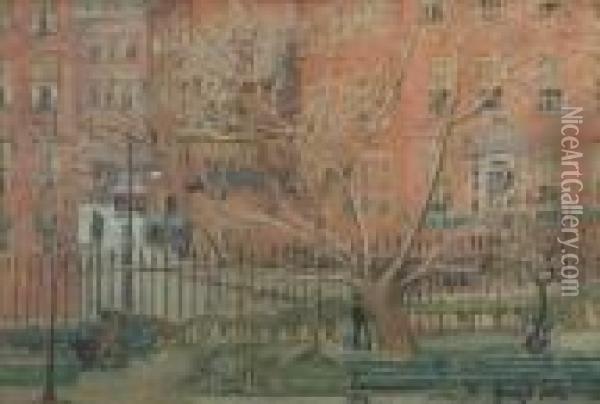 Gramercy Park Oil Painting - George Luks