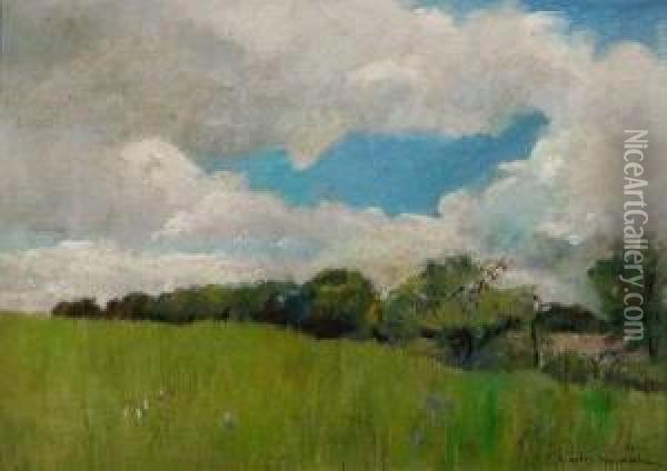 Summer Landscape Oil Painting - Francis Humphry Woolrych