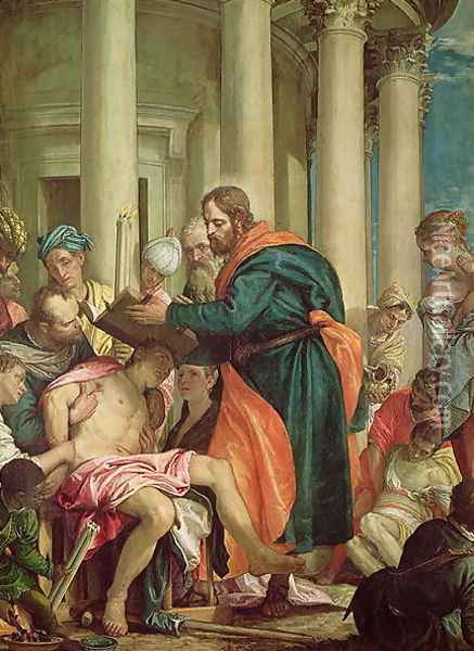 The Miracle of St. Barnabas, c.1566 Oil Painting - Paolo Veronese (Caliari)