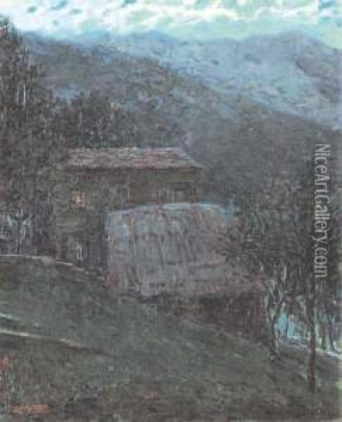Sera In Montagna Oil Painting - Ettore Morteo
